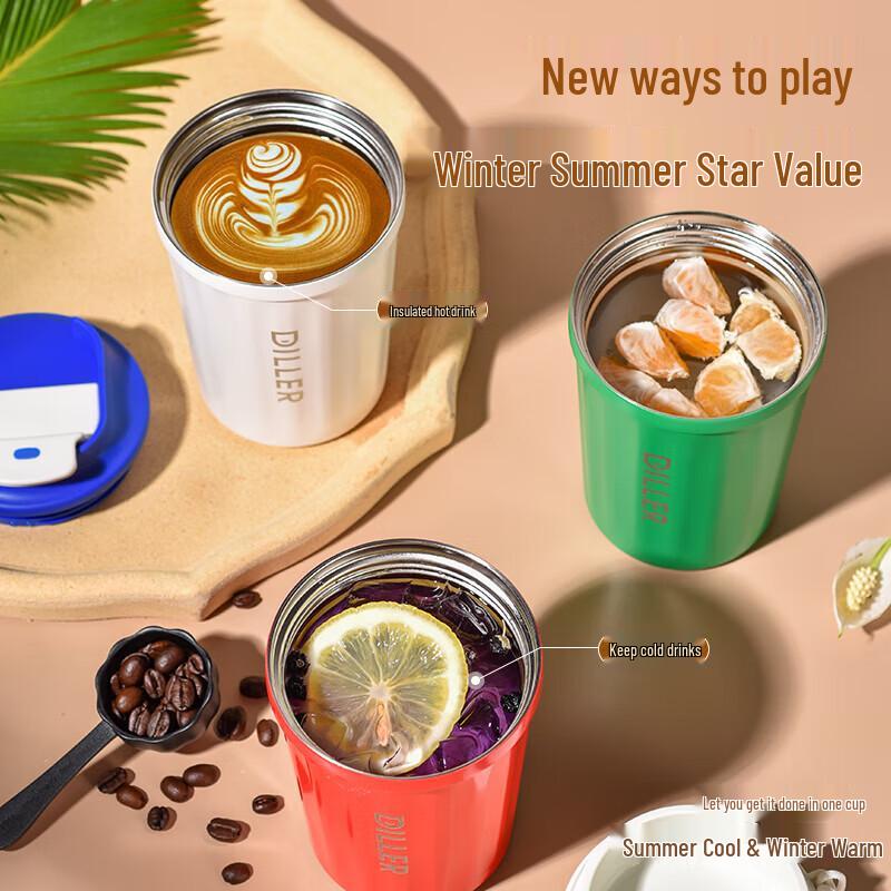 Diller 380ML Portable Stainless Steel Insulated Coffee Mug
