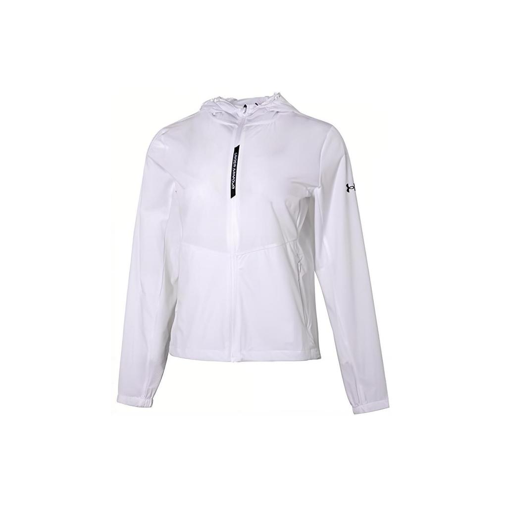 Under Armour UA Sun Protection Series Lightweight Casual Loose Breathable Sunscreen Hooded Windbreaker Jacket Women Outerwear White 22500410-100