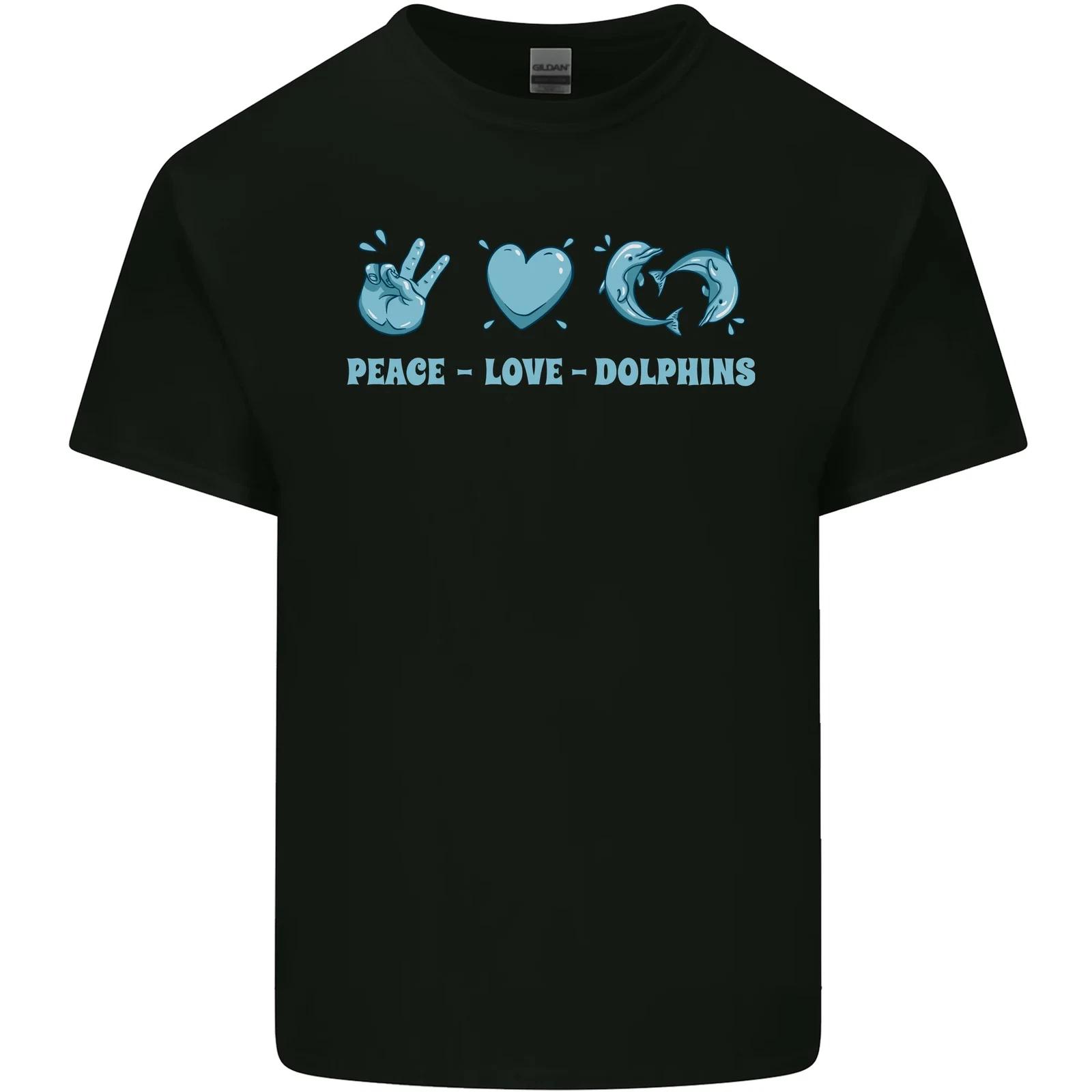 Peace Love Dolphins Sea life Kids T-Shirt Childrens S