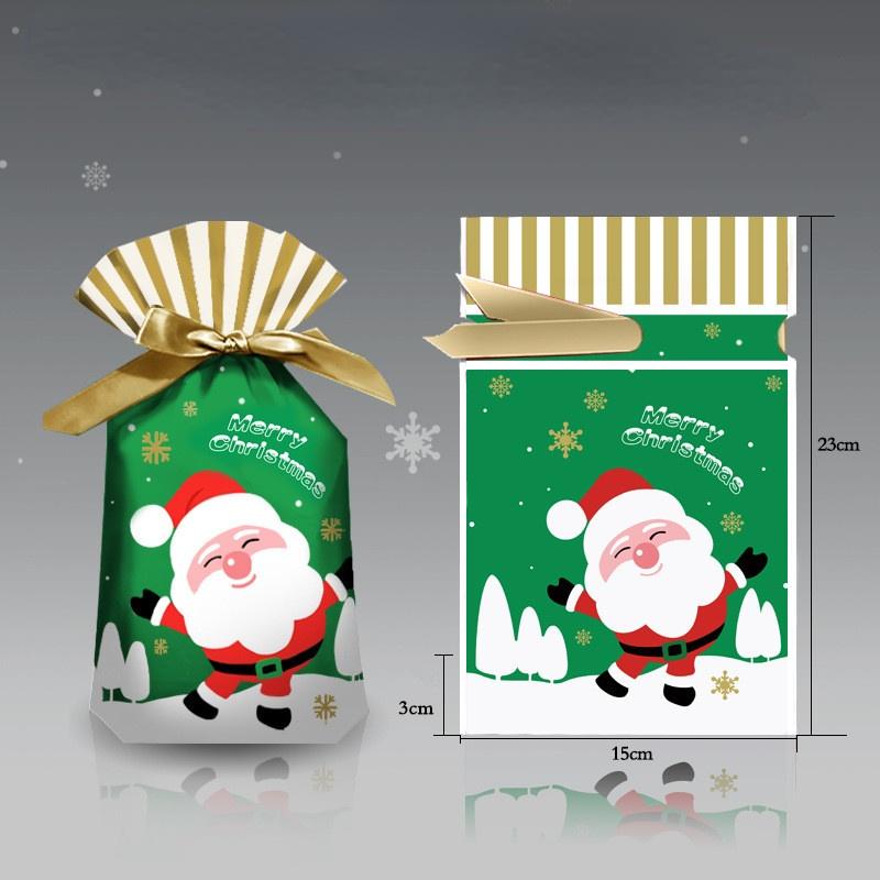 50Pcs New Year Christmas Candy Packaging Santa Gift Bag Xmas Plastic Bag Christmas Decorations for Home Navidad