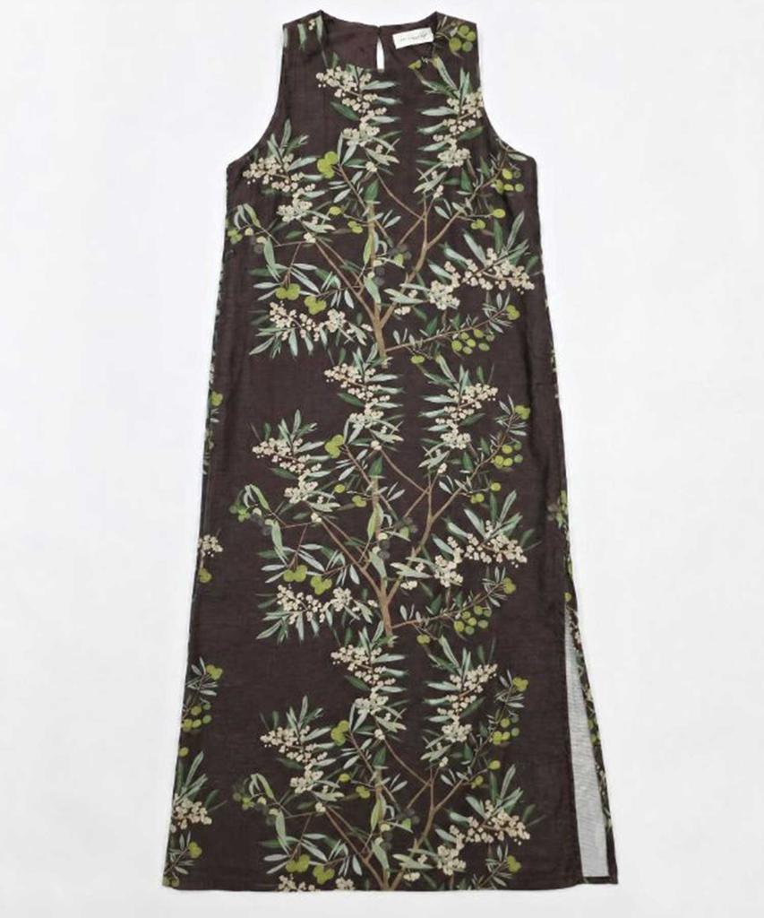 Cashmere Gift Linen Pattern Long Dress