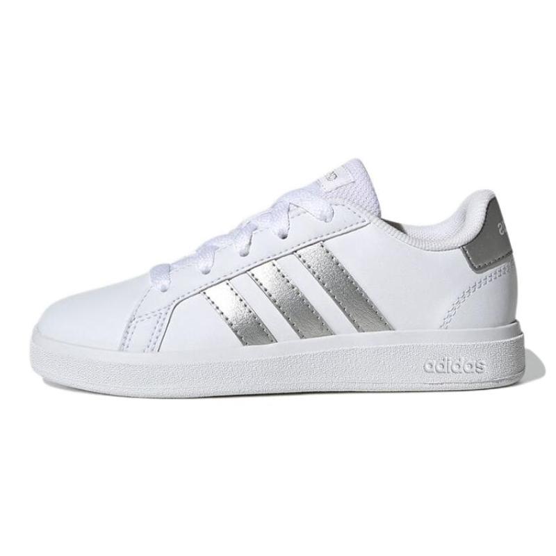 Adidas Grand Court 2.0 Big Kid 'White Matte Silver' Sneakers GW6506
