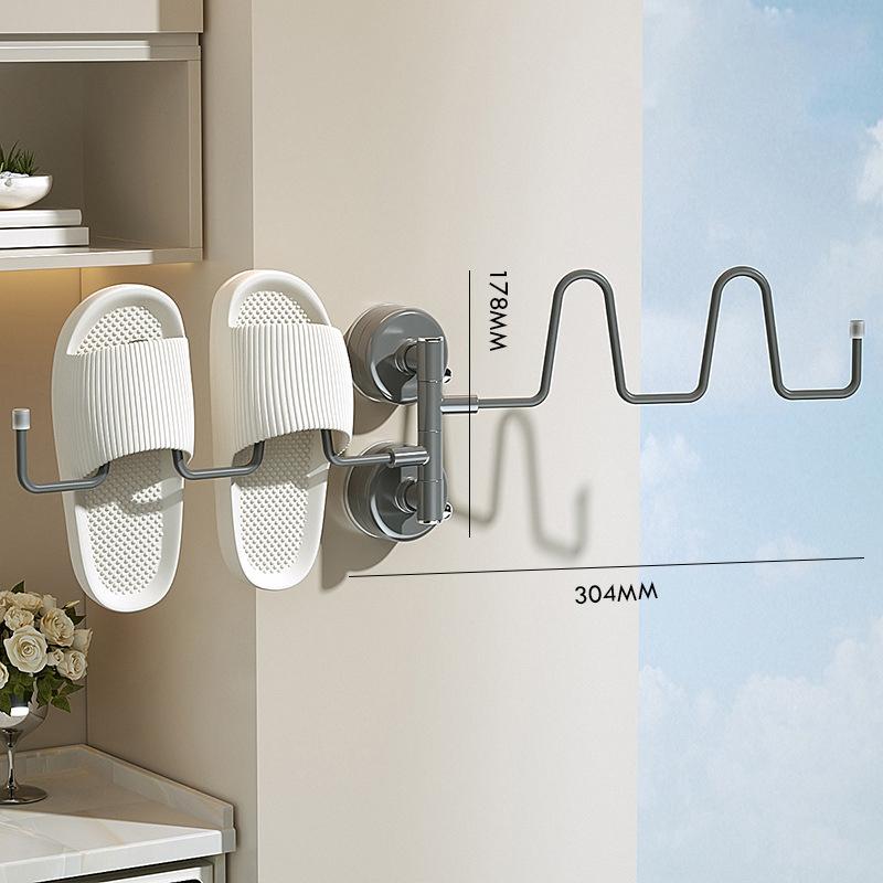 Suction Cup Slipper Hanger Rotatable Shoe Drying Rack For Bathroom And Balcony Wall Mounted No Punching Shoe Rack 1619₽