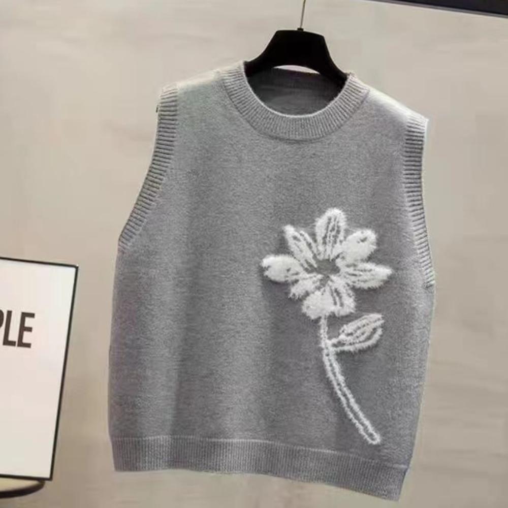 Cozy Womens Solid Knitted Sweater Vest - Soft Crew Neck Sleeveless Top for Chic Fall & Winter Layering - Versatile Casual Style