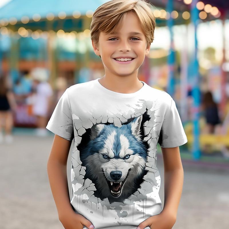 

Boys 3D Lion Giraffe Wolf Tee Shirts Short Sleeve 3D Print Summer Active Sports Fashion Kids 3-12 Years Crew Neck Outdoor Casual Daily Regular Fit 1112 Years160cm