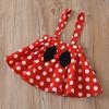 Girl Dress with Headband Baby Clothing Set Kid Dots Cosplay Tops and Skirt Children Black Red Outfit Minnie Bowknot Costume