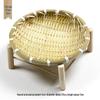Handmade Bamboo Woven Basket Set - Round Winnowing Basket and Snack Plate for Hotel or Restaurant Use