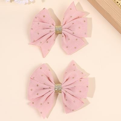 2Pcs New Corduroy Bow Hair Clips Cute Sparkling Dot Solft Hairpins Sweet Headwear Hair Accessories For Baby Girls Children