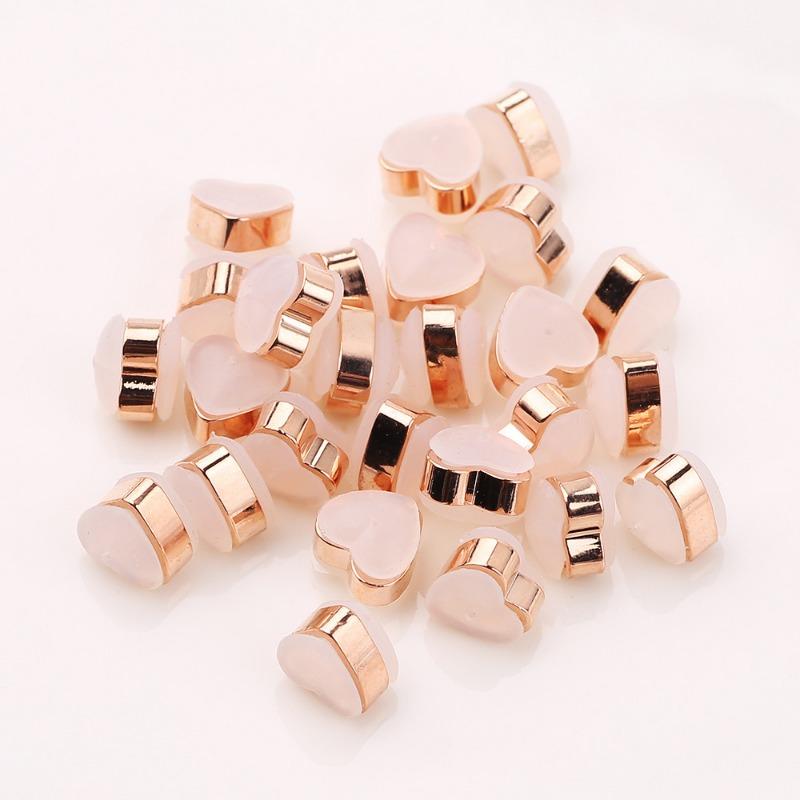 

Heart Shape Gold Rim Silicone Earring Back Stopper For Jewelry Accessory 1pcs