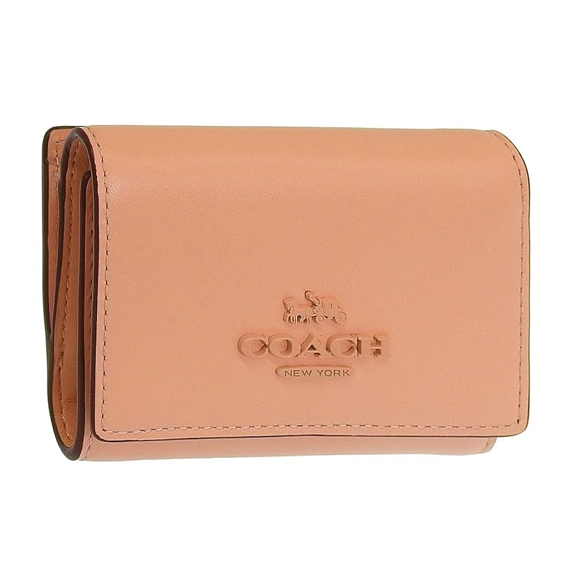 

[coach] wallet ladies trifold folding wallet mini wallet compact outlet brand leather micro wallet CP260 (FADEDBLUSH/Orange) [product]