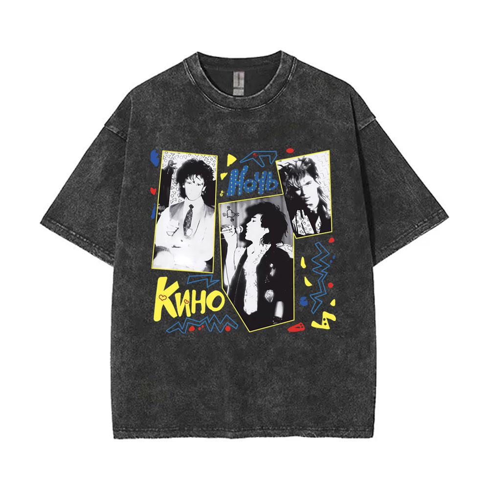 

Washed Vintage Viktor Tsoi A Star Named Sun Graphic T Shirts Men Women Casual Oversized Streetwear Classic Rusian Rock Tshirts S