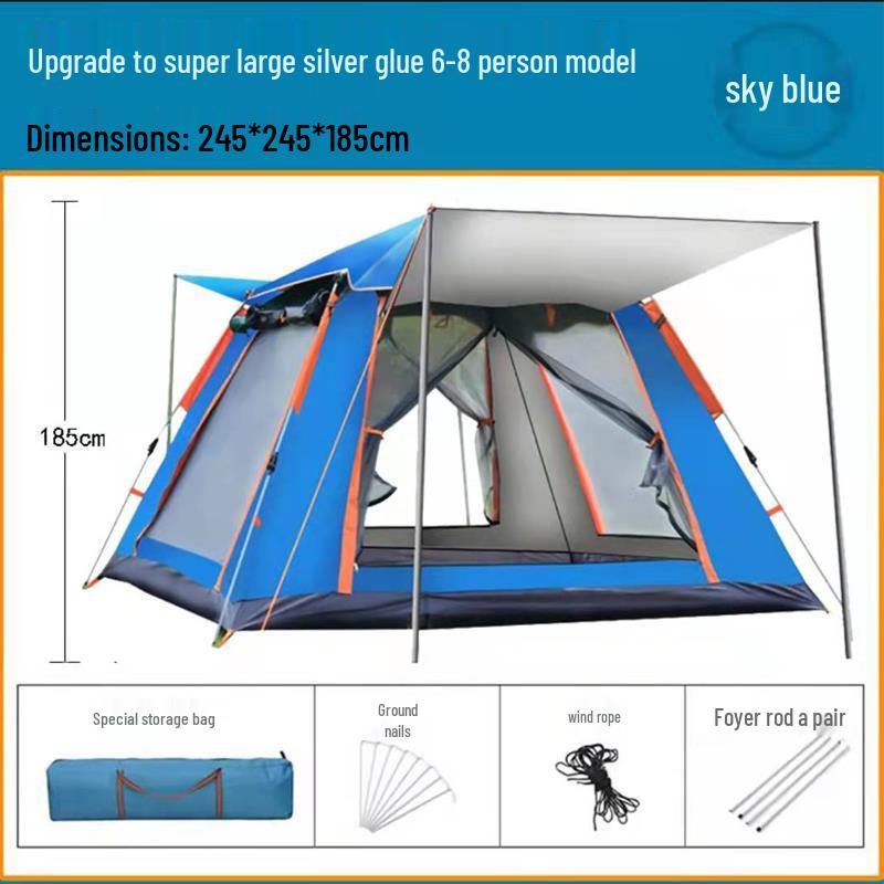 Thickened Automatic Folding Tent: Portable, Quick-Open, Rain & UV Protection for Camping & Beach.