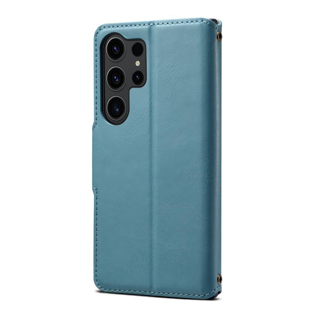 Leather Phone Case for Samsung Galaxy S26 Ultra S25 Edge S24 Plus S23 Fe S21 Metal Buckle Card Slot Wallet Holder Flip Cover