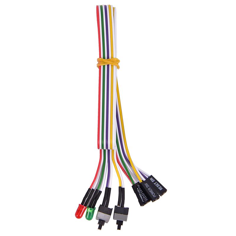 

Atx Pc Compute Motherboard Power Cable 2 Switch On/Off/Reset W/Led Light 68Cm