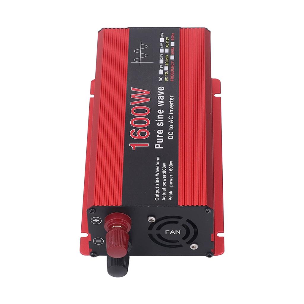Reiner Sinuswellen-Wechselrichter 1600W Schützende Aluminiumlegierung Solar Outdoor Auto Wechselrichter für Schiff DC12V zu AC220V