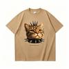 Summer 15 Colors Funny Punk Cat Print Women's T-Shirts Fashion Street Short-Sleeve Outdoor Casual Tops for Men's and Women's Tees Top