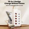 10 in 1 Multi Ports USB Charger Type C Fast Charging Power Socket Desktop Quick Charge Adapter Fast Charge with 1m USB PD Hub
