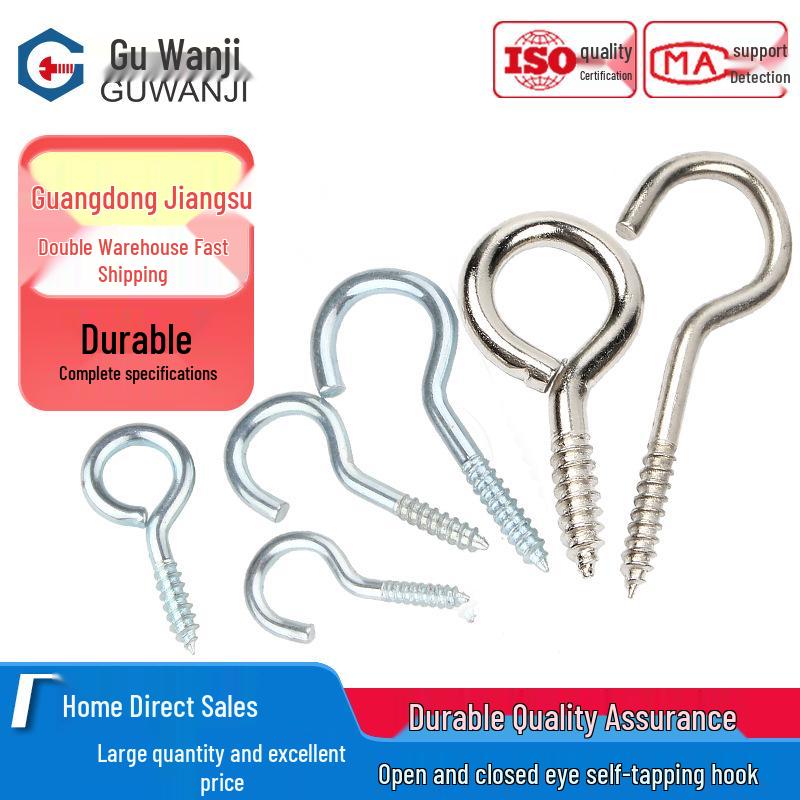 

Саморезы с открытым крючком и проушиной с цинковым покрытием: Доступно в размерах 3, 4, 5, 6, 8 и 10 Iron Blue Zinc Open Hook No. 2