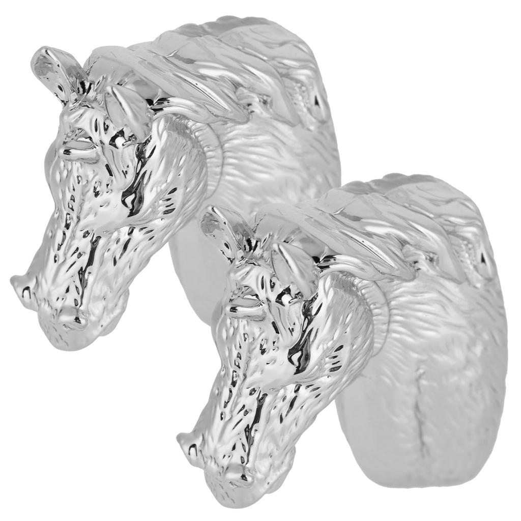 2 Zestawy Nowoczesne Stylowe Uchwyty Meblowe Koń Głowa Gałka do Drzwi Szuflady Szafy Kuchennej 3999 Srebrny