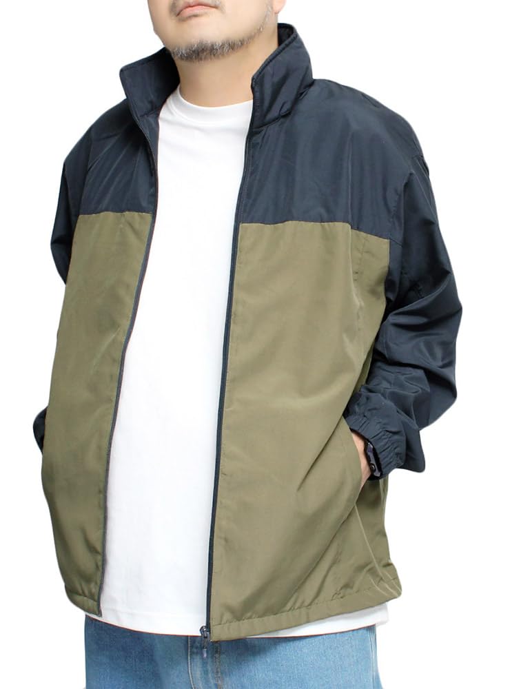 

One Colors FIRST DOWN Men s Mountain Parka, Large Size, Water-Repellent, Windproof, Pollen-Resistant, Stand-Up Windbreaker, Size 3L, Navy x Stand (93)