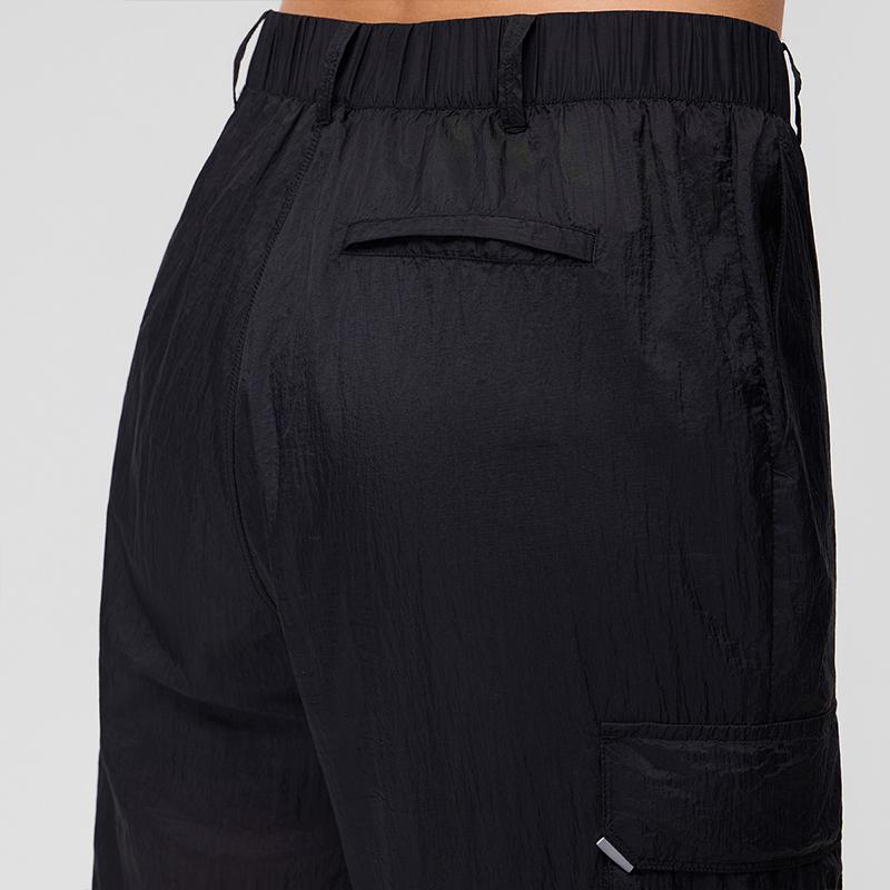 SAUCONY Logo Letter Print Comfortable Casual Loose Woven Cargo Pants Women Pants Black SC1249120A-BK01