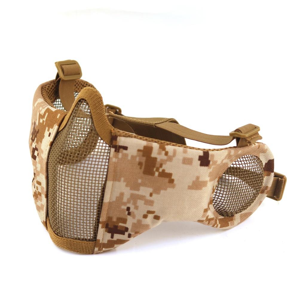 Nouveau Masque Tactique Respirant en Maille d'Acier V14 Demi-Visage pour Wargame CS Entraînement au Combat en Extérieur
