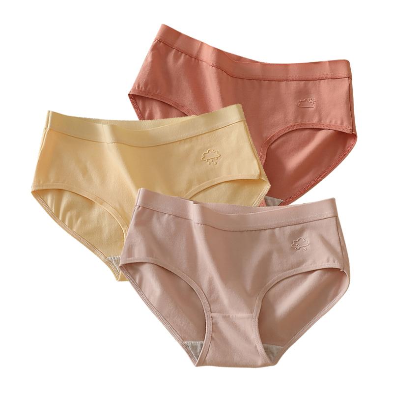 3Pcs/Set Cotton Sports Underwear Women Sexy Seamless Panties Low-Waist Solid Briefs Female High Stretch Breathable Soft Lingerie