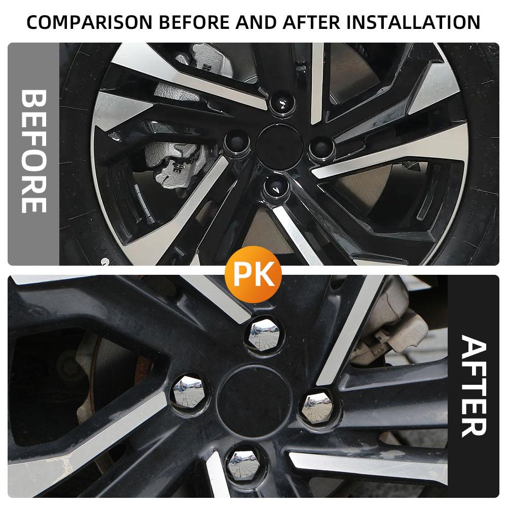 For Peugeot 2008 2019 - 2025 E2008 2020 - 2025 Wheel Nut Caps Hub Screw Cover Anti-Rust Protector Car Styling Accessories
