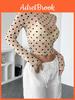 Sexy Mesh T Shirt For Women With Polka Dot Pattern And Long Sleeves For Streetwear Fashion
