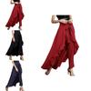 Ankle Women Length Chiffon Tiewaist Ruffle Color Long Palazzo Pure Pants