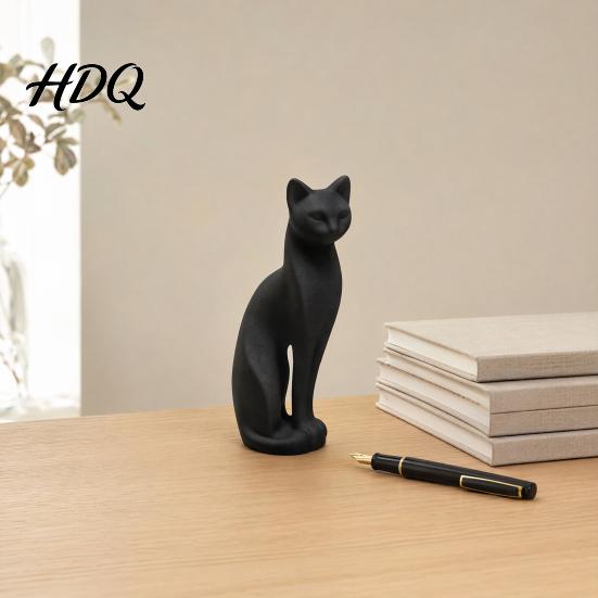 Decorazione Gatto Durevole Scultura Gattino Stampata in 3D Ornamento Minimalista Design Geometrico Opaco