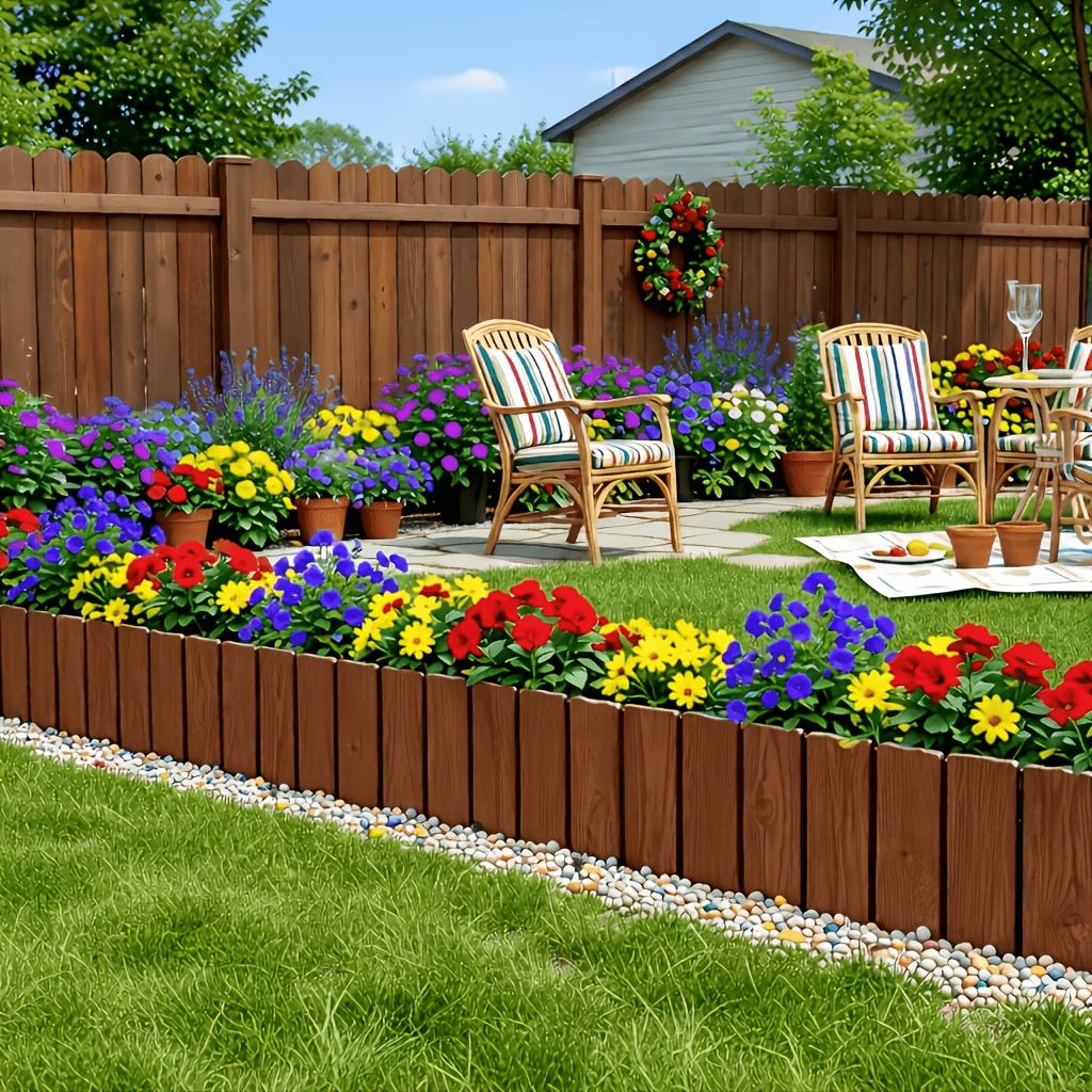 3/6Pcs Flexible Splicable Garden Fence Bendable YardBorder Fence Outdoor Courtyard Landscape Decorative Fence for Ornament