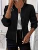 2025  station wish  TUME explosion autumn and winter solid color long-sleeved knitted zipper jacket women's clothing