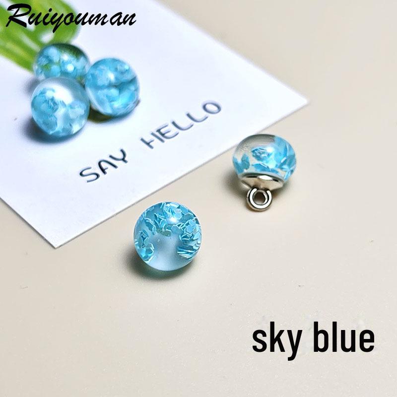 Cheongsam Jade Sequin Transparent Tang Suit Hanfu Decorative Resin Button