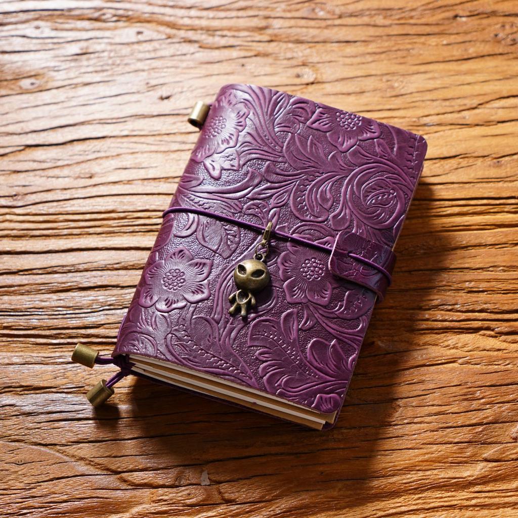 2026 Retro Carved Cowhide Travel Notepad Handmade Notebook Stationery Handbook Creative Diary
