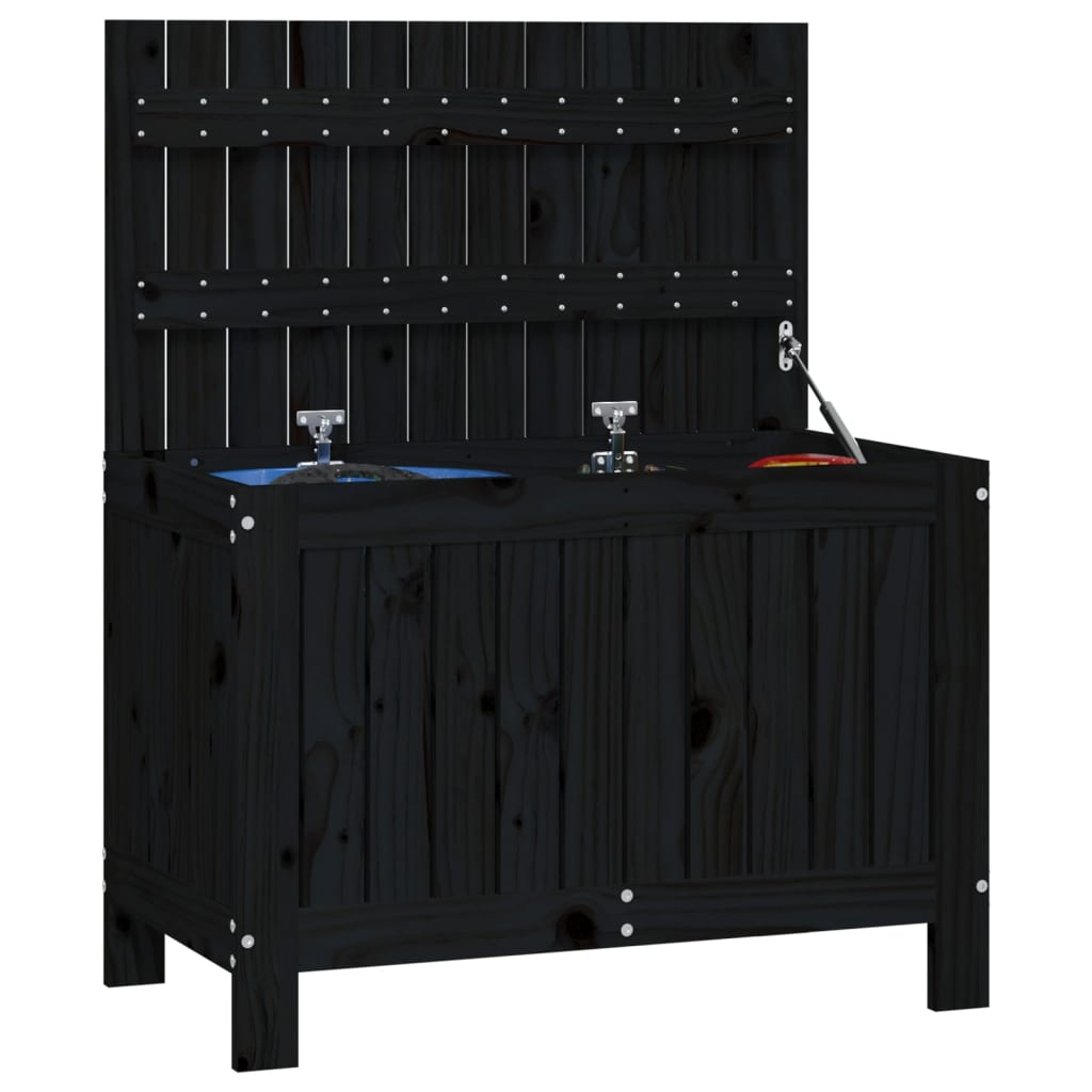 Vidaxl Garden Chest, Black, 76X42.5X54 Cm, Pine