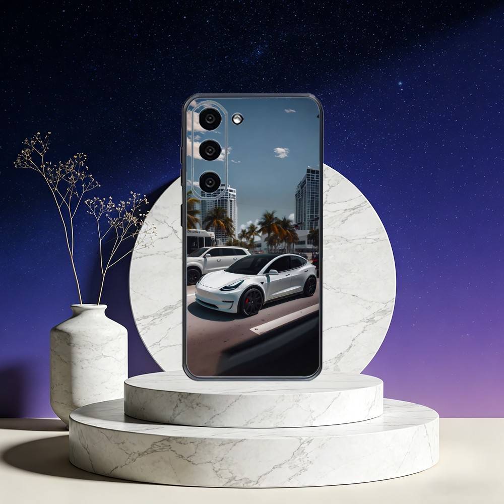 COOL Car Mo-del Y Phone Case For Samsung Galaxy A73,A72,A71,A70,A53,A52,A51,Others Soft Black Cover Samsung a21