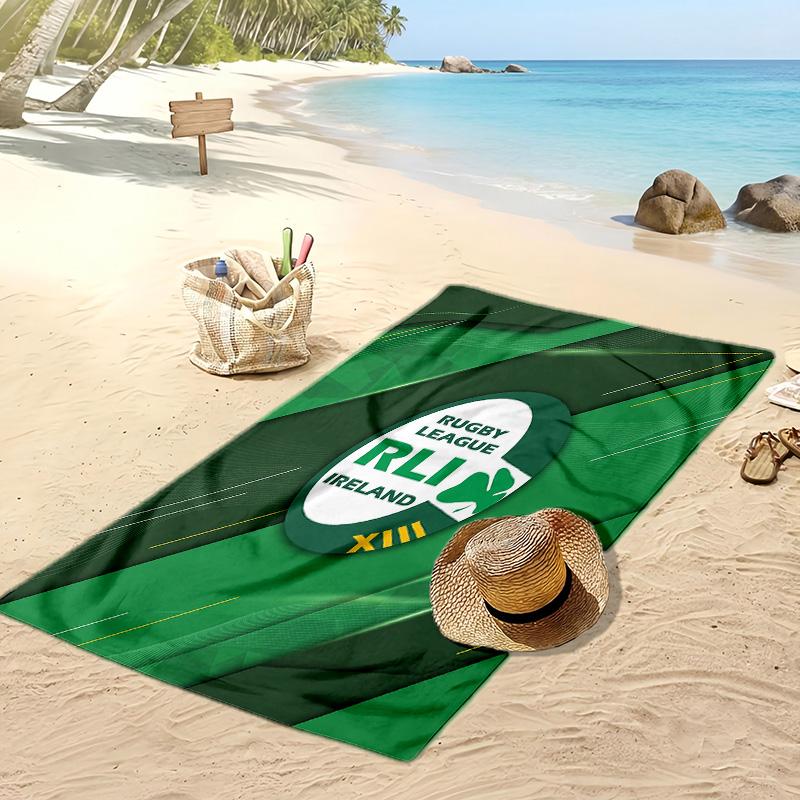 Asciugamano da Spiaggia Stampa Rugby Irlanda Morbido Portatile Asciugatura Rapida?Asciugamano Asciutto Per Piscina Vacanza Estiva Sport all'Aperto