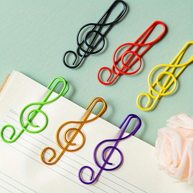 30pcs Color Metal Note Clip Music Stationery Treble Clef Small Bookmark Pin Note Bookmark Gift