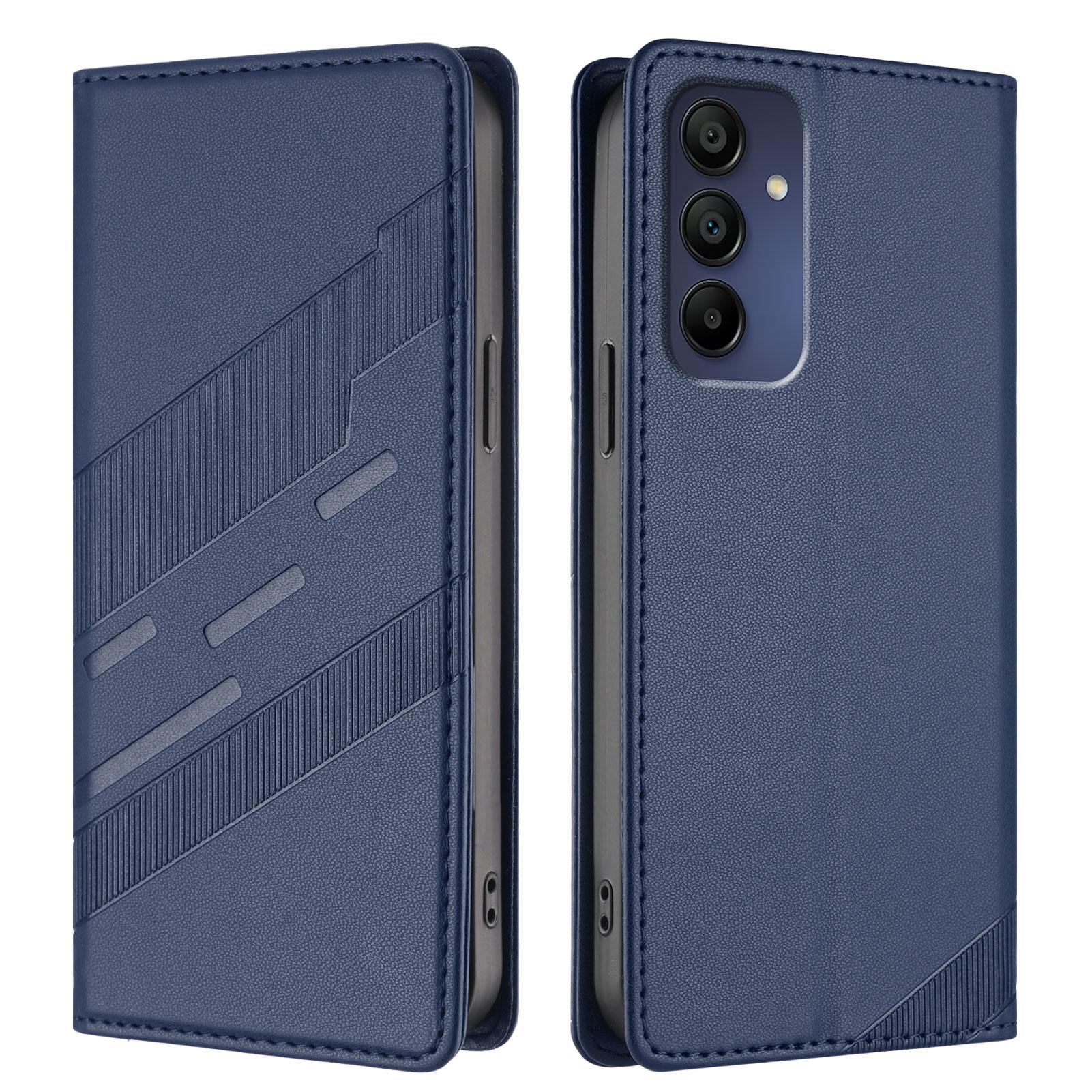 

For Samsung Galaxy A16 4G/Galaxy A16 5G Phone Cases Punk Style Imprinted Wallet Stand Leather Cover Dark Blue