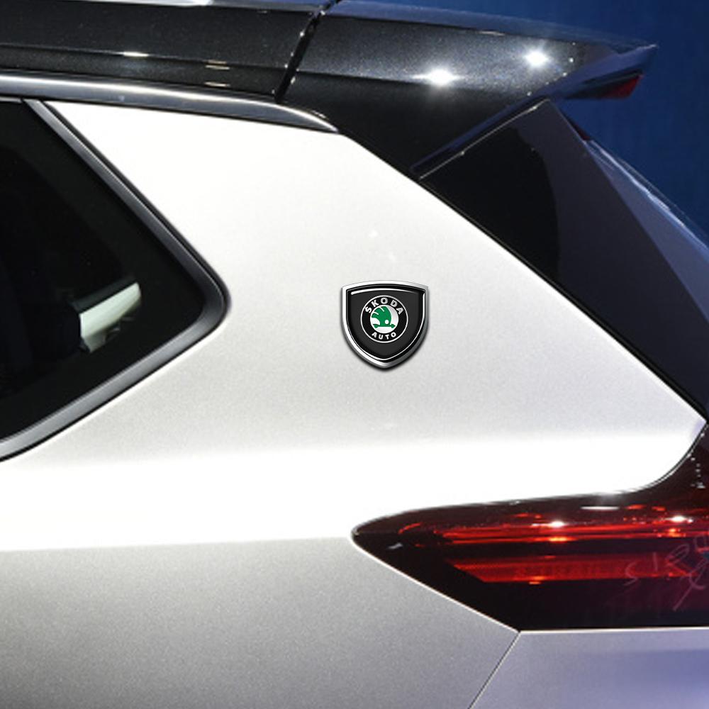 Car Styling 3D Meta Auto Door Shield Emblem Car Body Badge Sticker for Skoda Octavia MK2 MK1 2 3 A5 A7 A8 Fabia Karoq Superb Rapid Kamiq