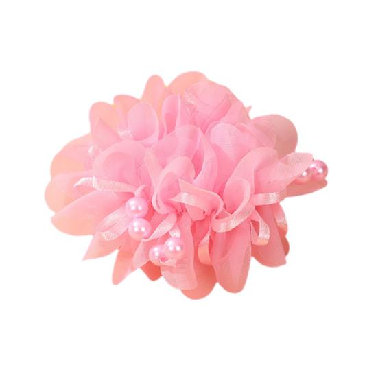 Elástico de Cabelo Cor Vibrante Decoração de Pérolas Artificiais Faixa de Cabelo Infantil Performance de Palco Alto