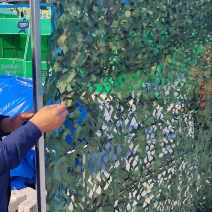 Mountain Green Camouflage Shade Net: Double-Layer Outdoor Sunblock Deco Net