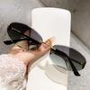 Retro Frameless Oval Concave Design Y2k Personalized Sunglasses Trendy Uv Resistant Street Pography Sunglasses 5