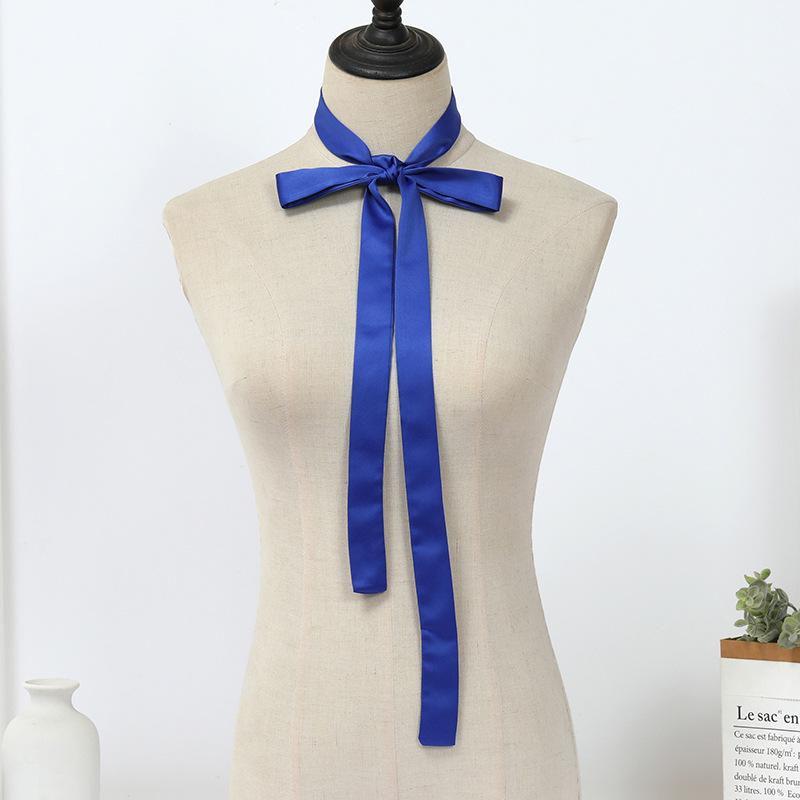 Versatile Solid Color Narrow Scarf: Neckerchief, Hairband, Waistband, and Ribbon Accessory