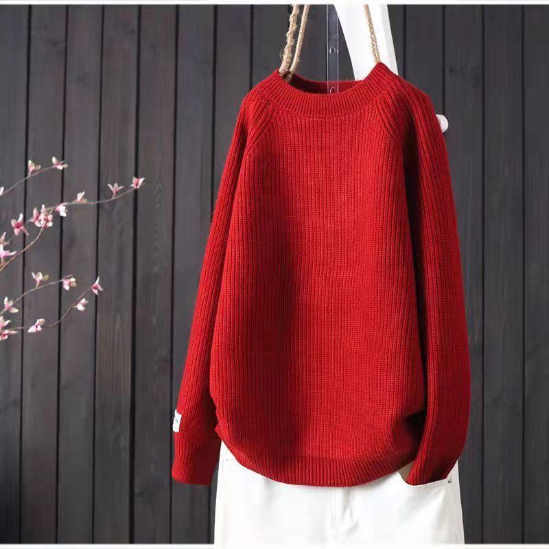 Sweater for Women Winter Thickened Pullover Warm Knitted Stretchy Long Sleeve Oversize Solid Jumper Sweater Tops