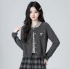 1011 spring new fake two-piece knitted sweater high-end wear top European women's clothing trendy versatile and thin