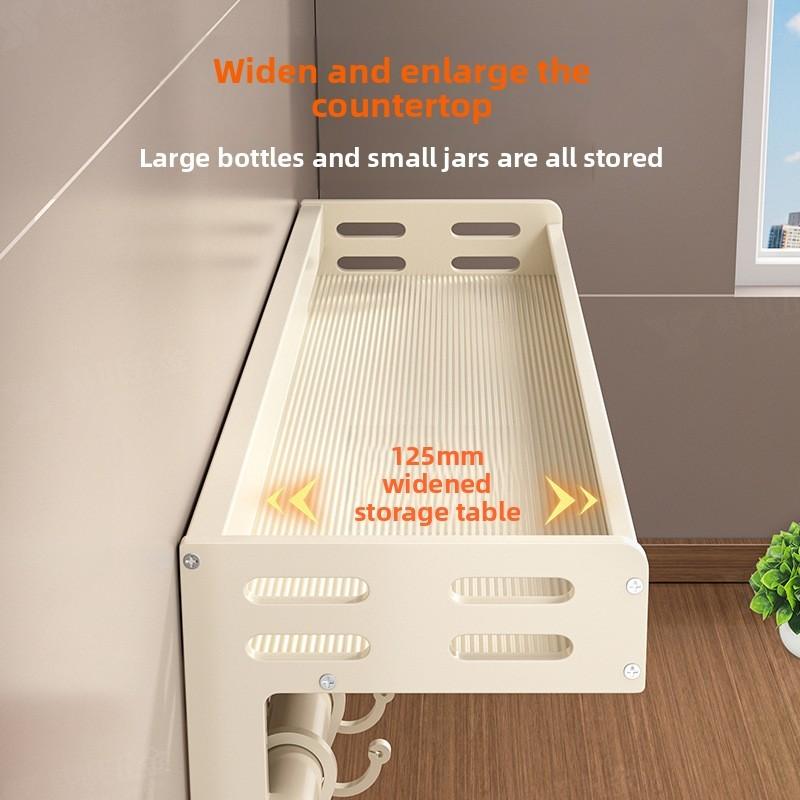 Modern White Aluminum Alloy Wallmounted Spice Rack With Multifunctional Storage For Kitchen Organization