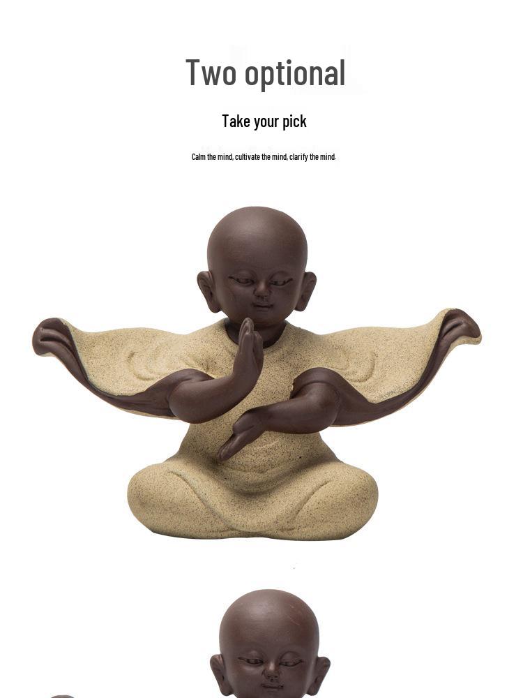 Zisha Little Monk Tea Pet Ornament - Zen Tea Table Decoration & Accessories