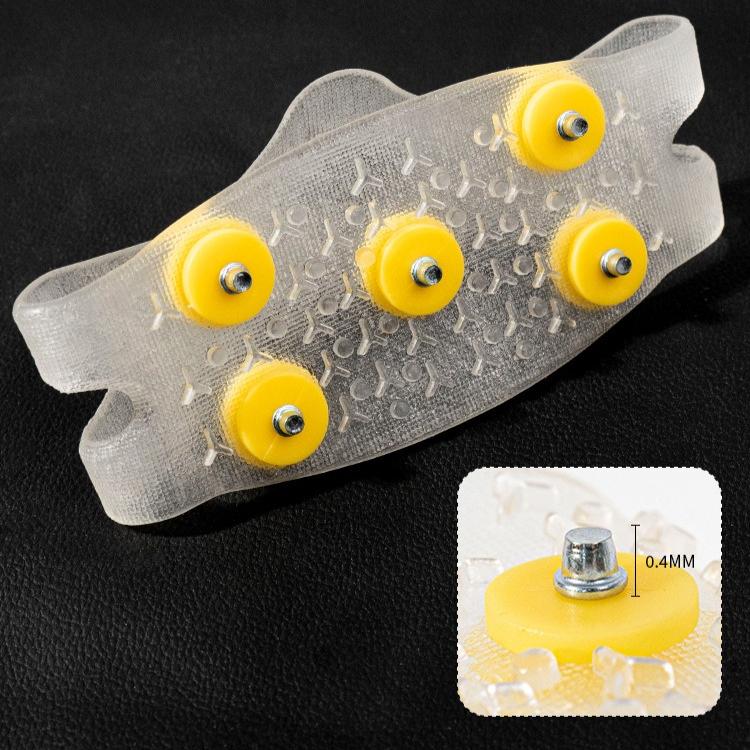 5-tooth Transparent Outdoor Anti-slip Shoe Cover with Invisible Traction Cleats, Ice Grips for Hiking, Trail Running, and Fall Prevention